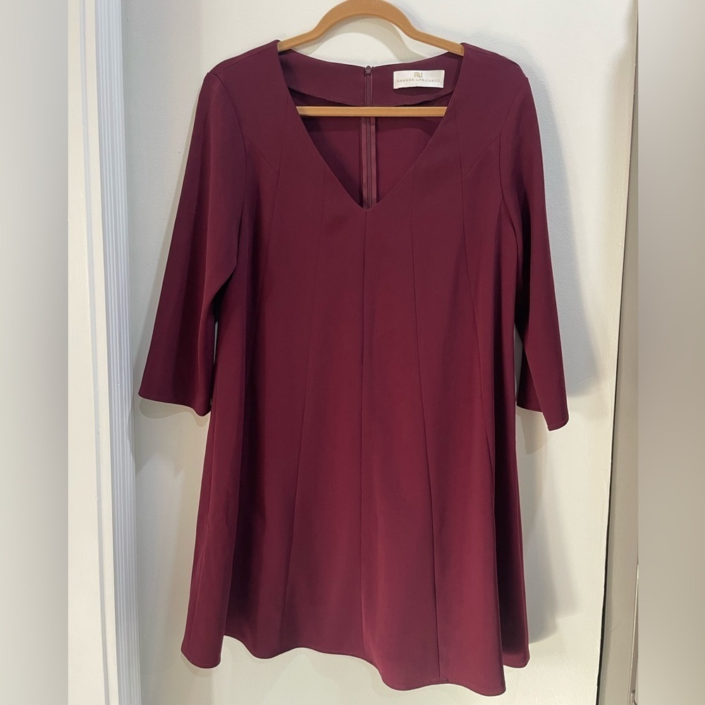 Amanda Uprichard Burgundy V-Neck Tunic - Picture 1 of 10